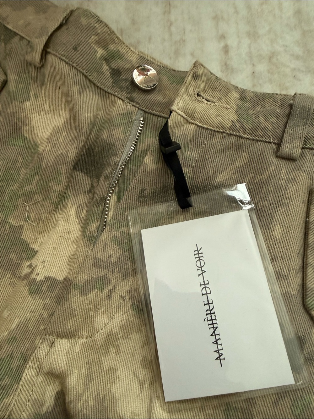 Maniere De Voir Beige Camouflage Wide-Leg Cargo Pants - Picture 4 of 6